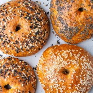 Cottage Cheese Bagels with different toppings